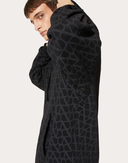 Valentino Toile Iconographe Print Zip-up Hoodie In Black