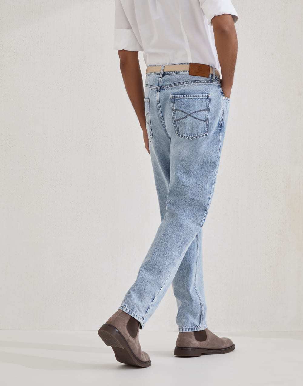 Brunello Cucinelli Logo-patch Jeans In Multi