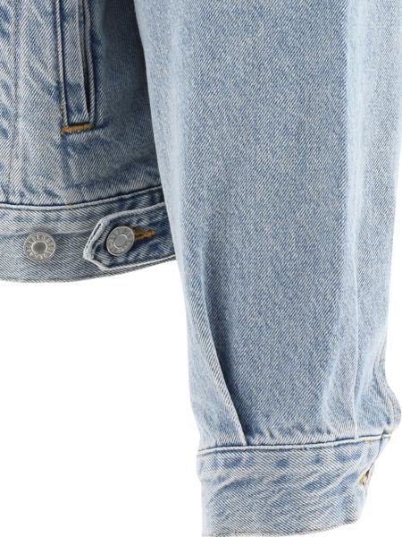 Agolde Buttoned Long-sleeved Denim Jacket In Gray
