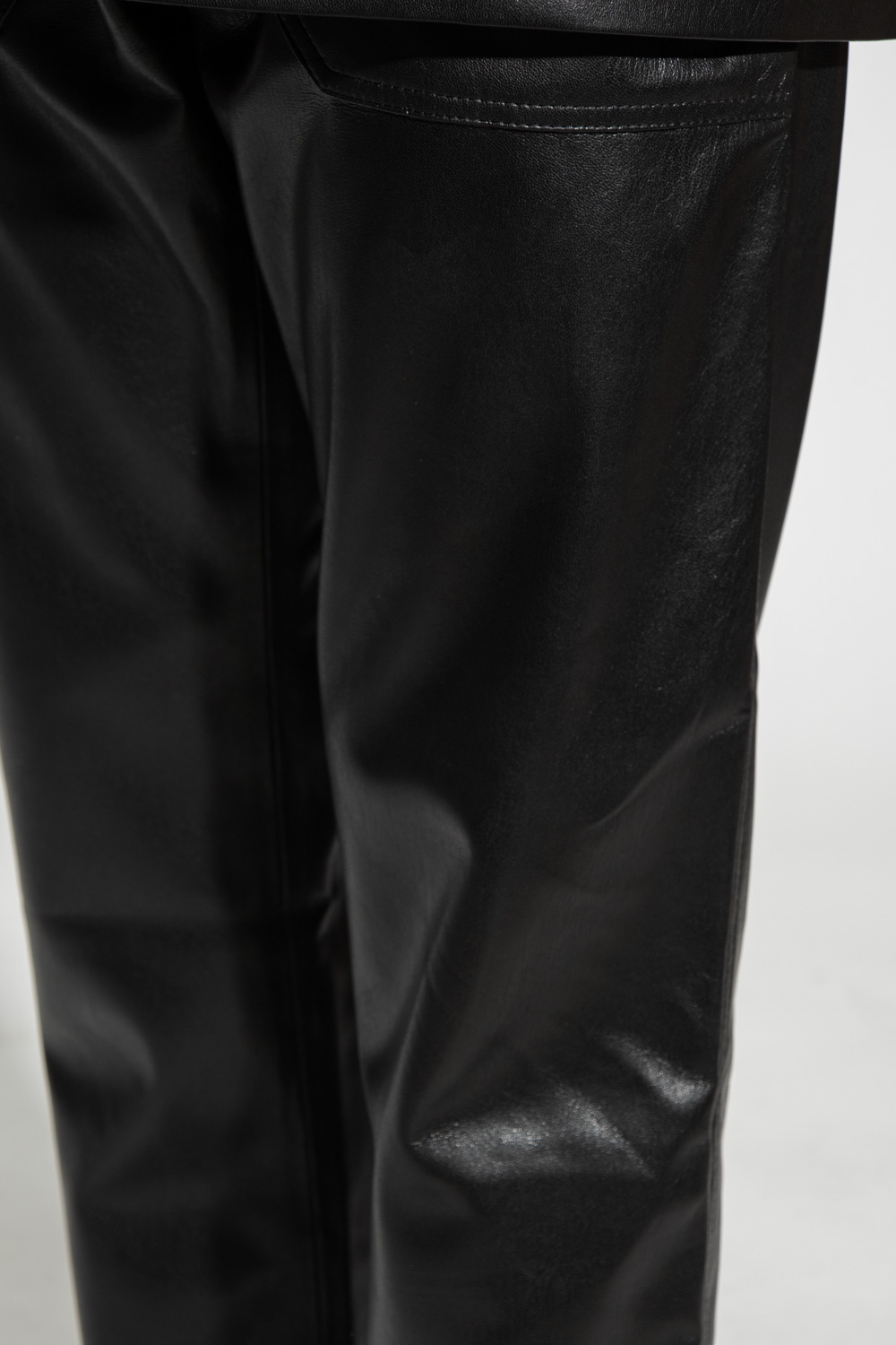 Nanushka Faux-leather Straight-leg Trousers In Black