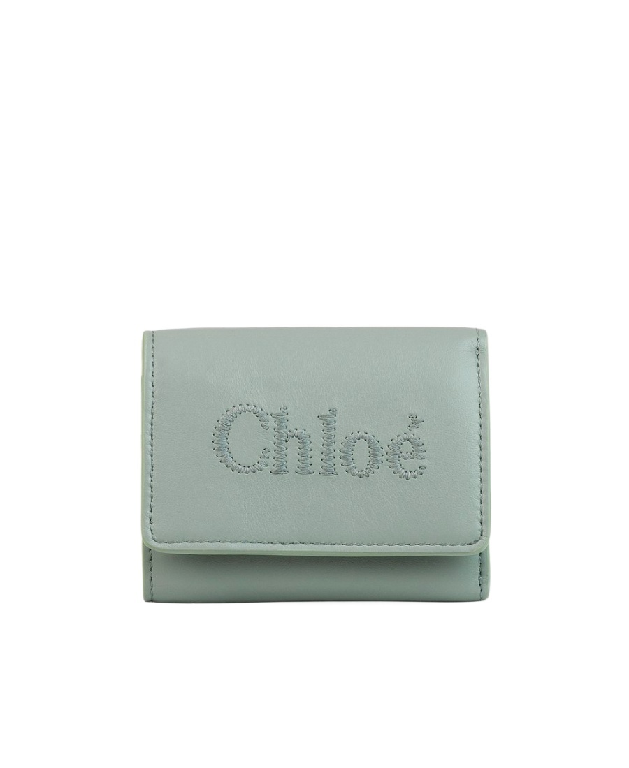Chloé Sense Mini Trifold Wallet In Gray