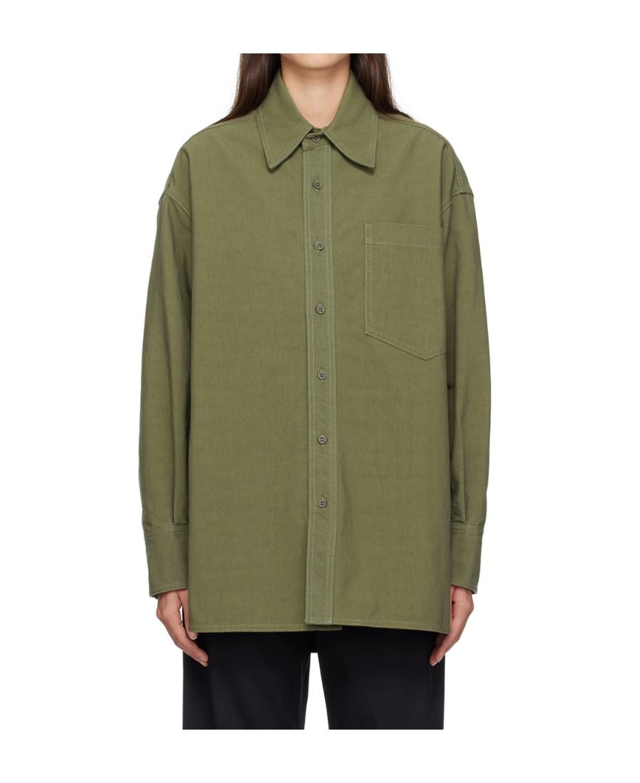 Mm6 Maison Margiela Khaki Patch Pocket Shirt In Green
