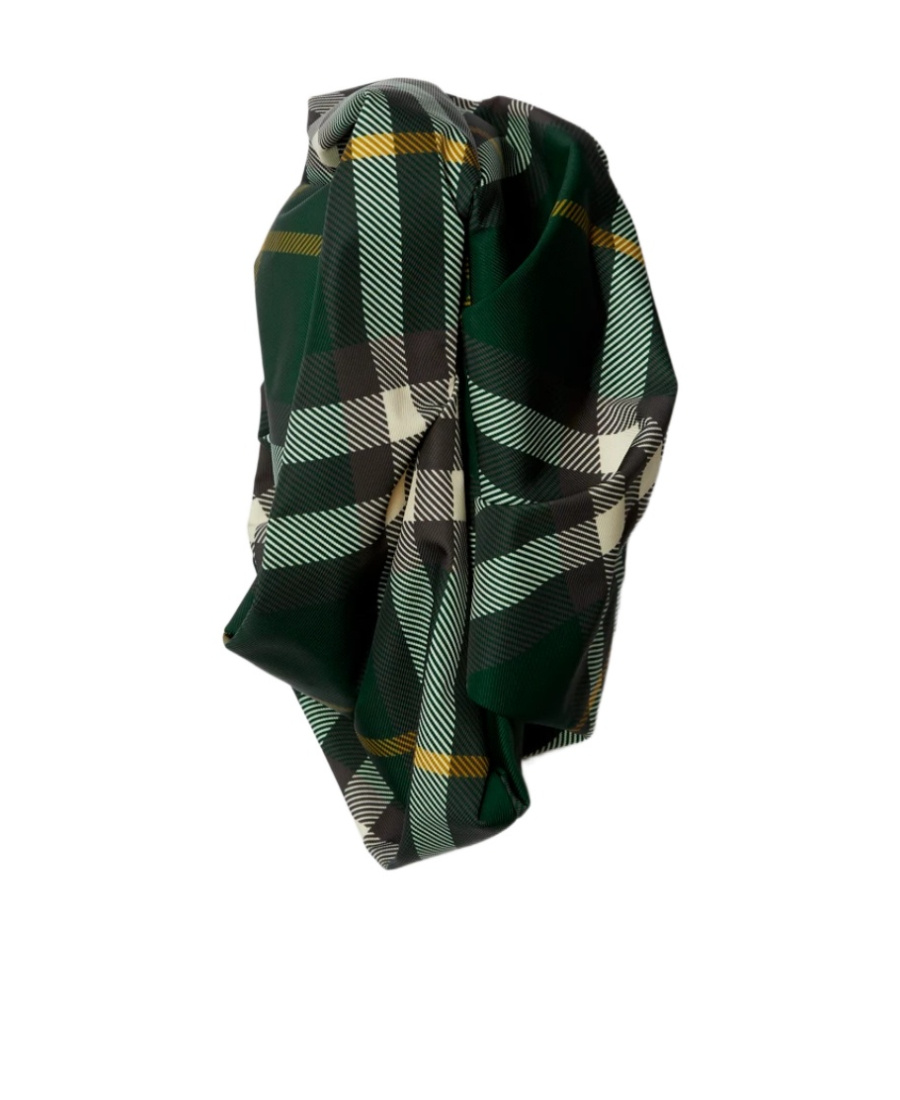 Burberry Checkered Rose Clutch 3d Detailing In Green