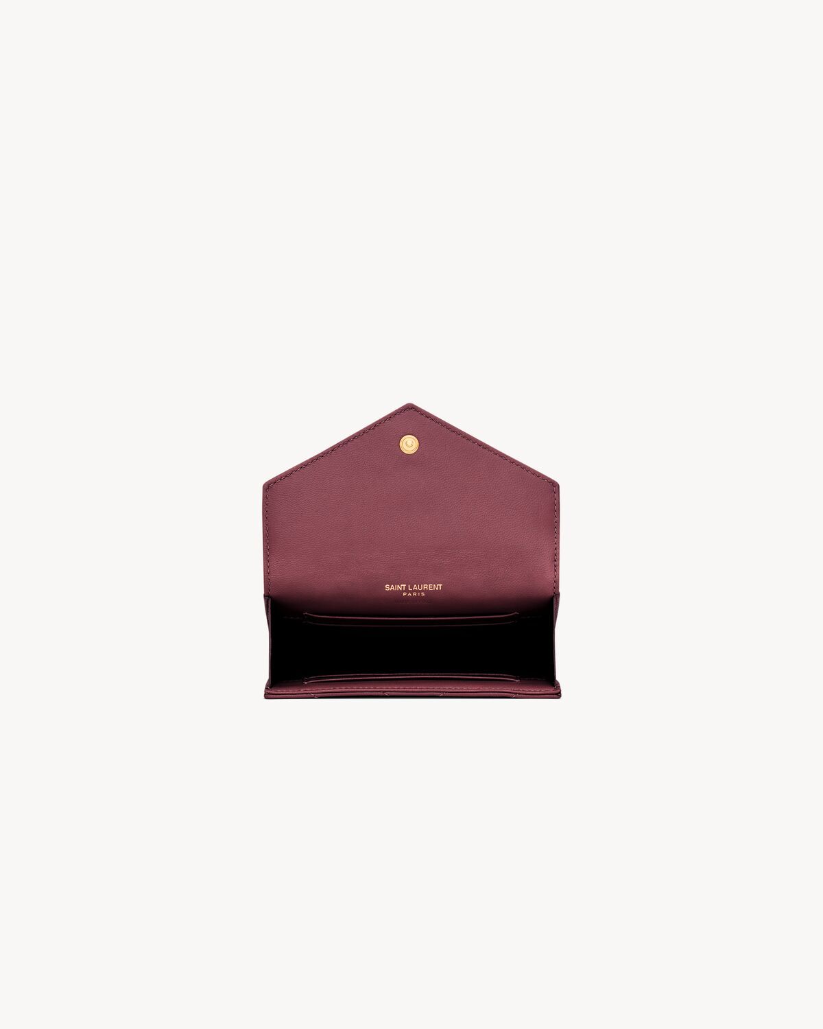 Saint Laurent Cassandre Wallet In Lambskin In Burgundy