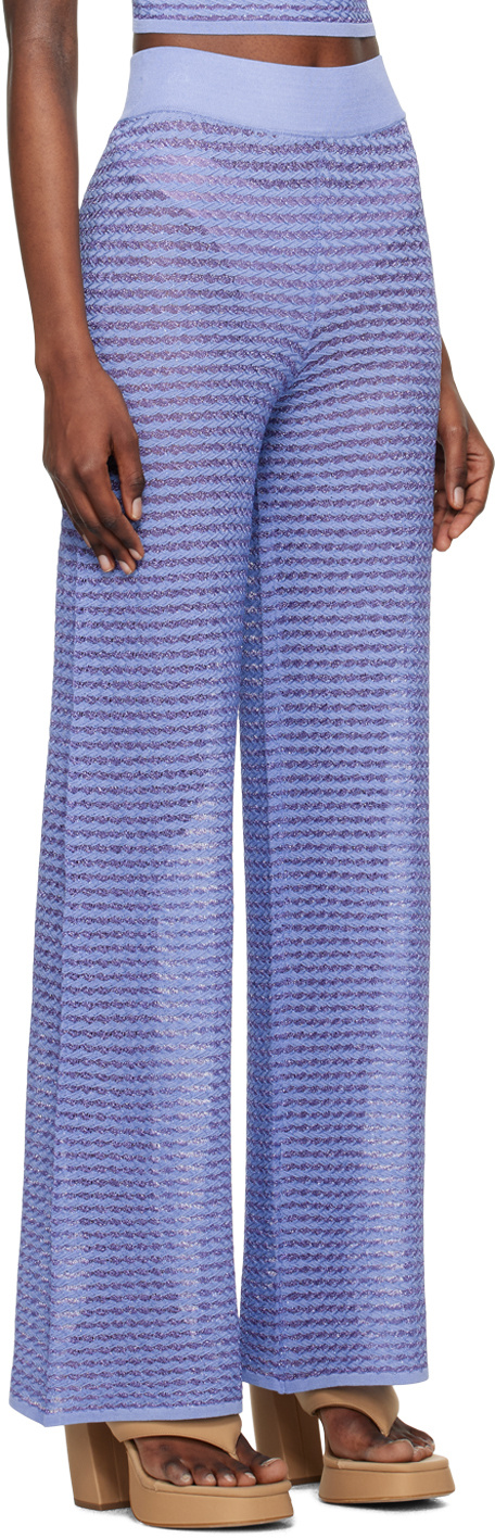 Remain Birger Christensen Striped Elastic Waist Casual Pants In Blue