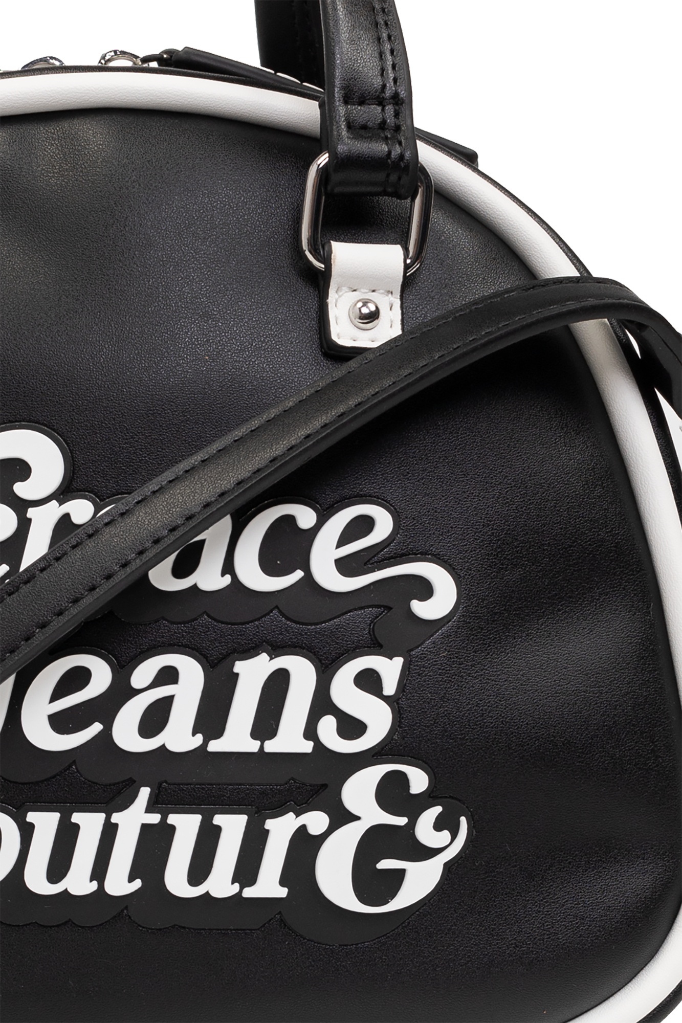 Versace Jeans Raised-logo Tote Bag In Black