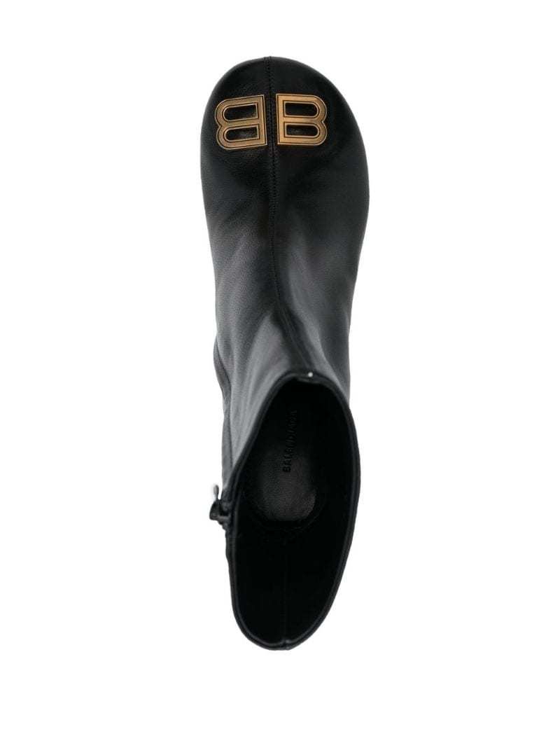 Balenciaga Groupie Ankle Boot In Smooth Leather In Black
