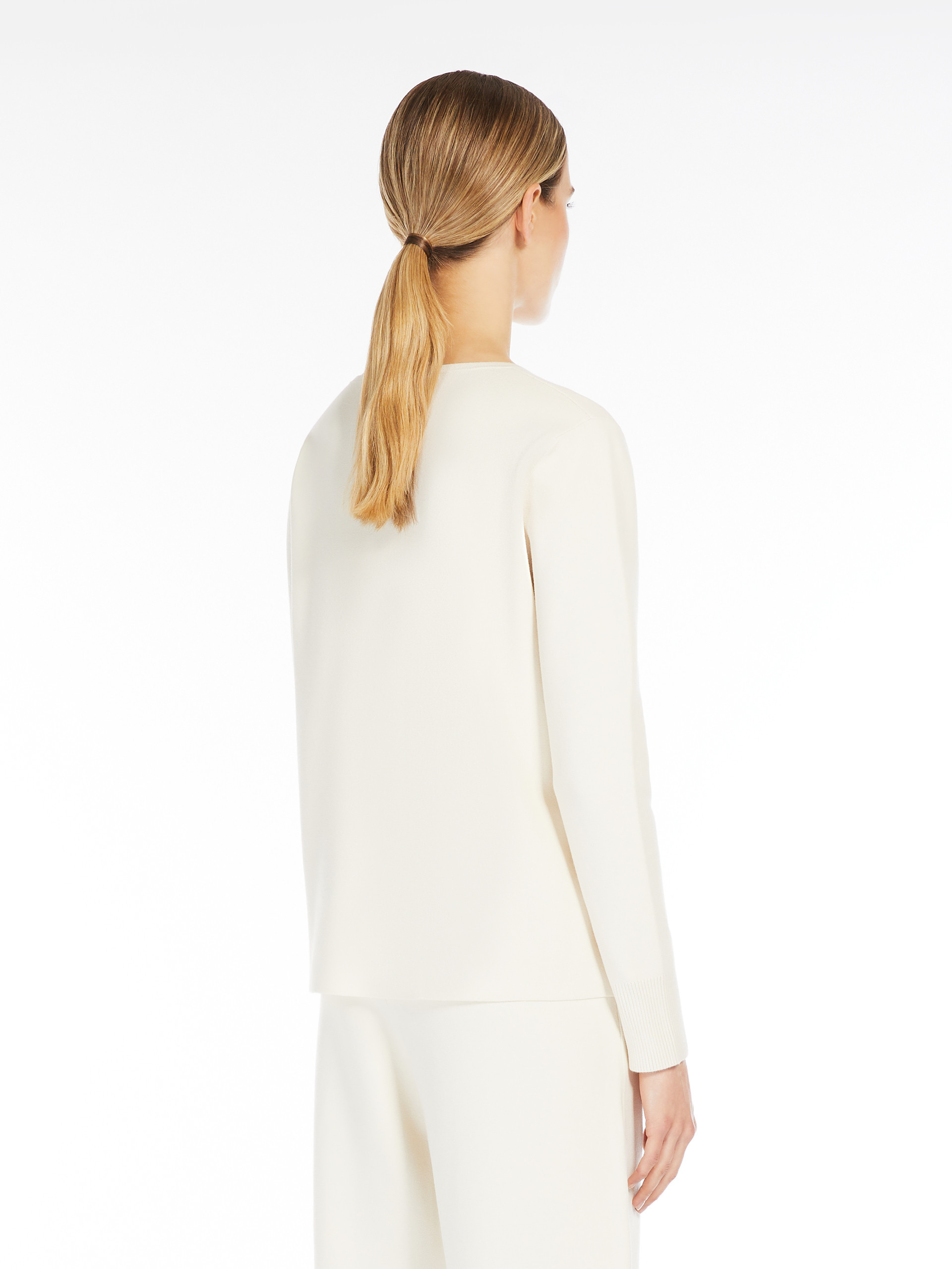 Max Mara Long-sleeved Sweater In White