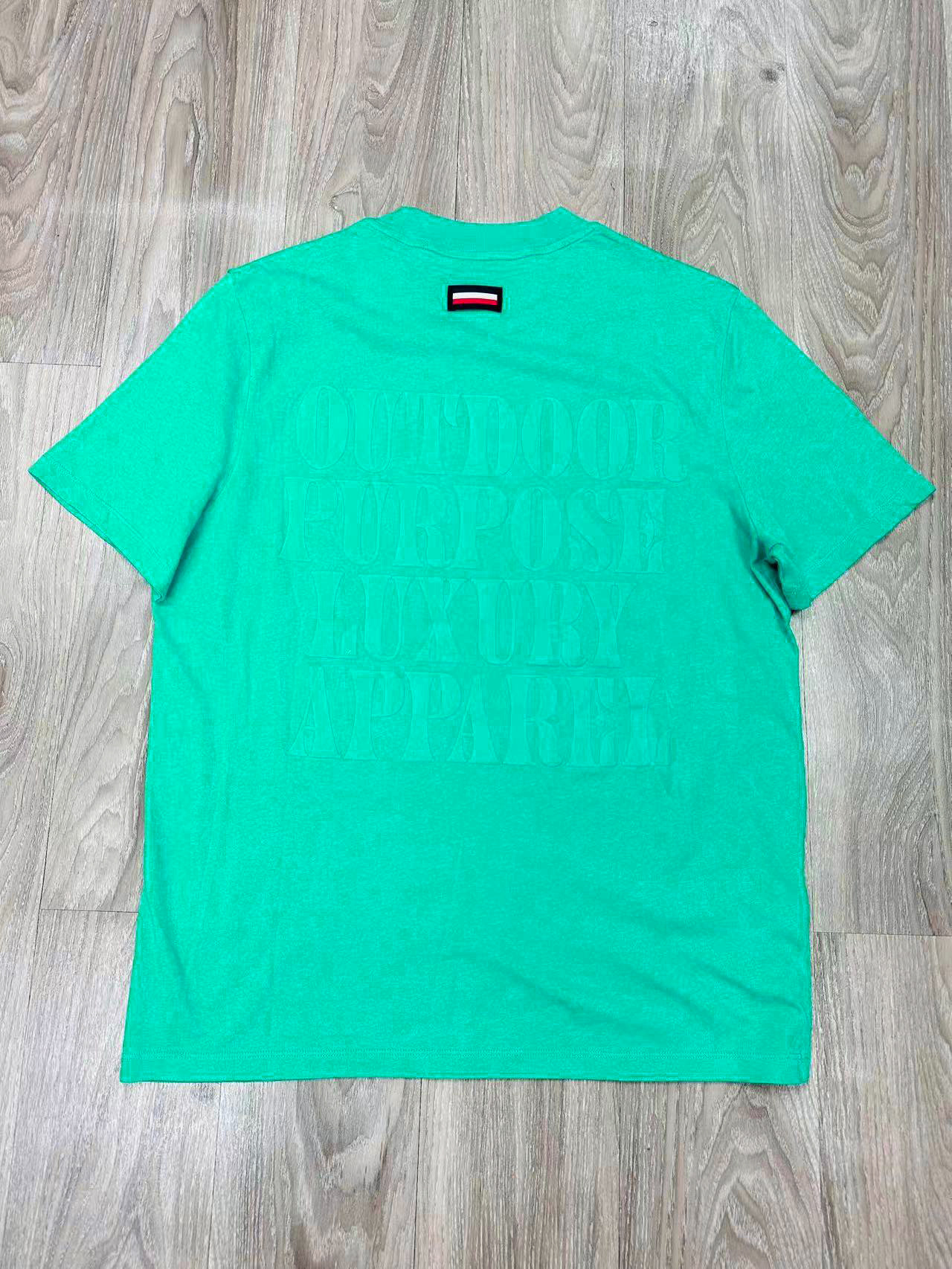 Moncler T-shirt With Round Neck And Short Sleeves In Green