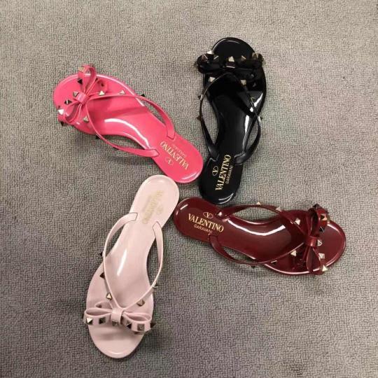 Valentino Heel Sandals With Bow Accent And Studded Embellishments In Black