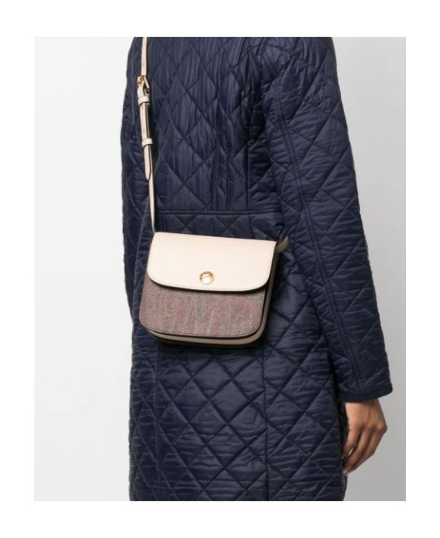 Etro Shoulder Bag With Paisley Print Panels In Neutral