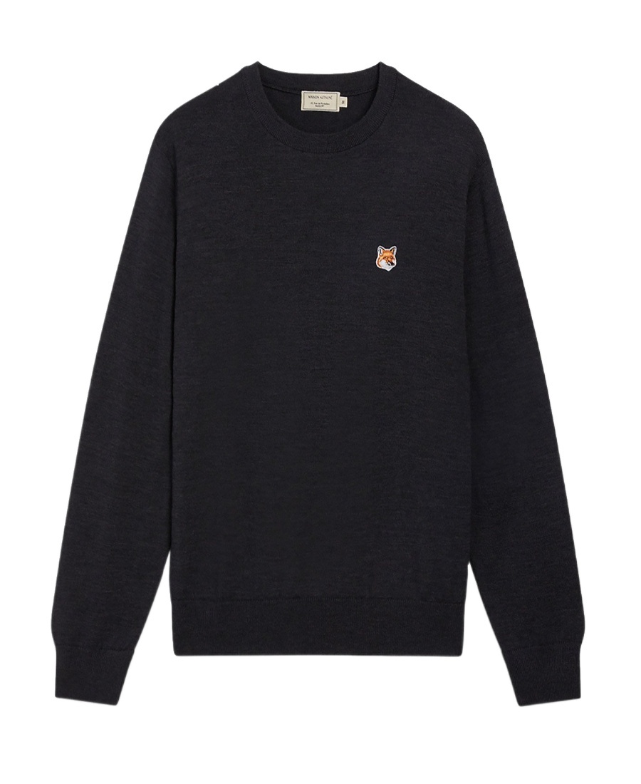 Maison Kitsuné Black Fox Head Long Sleeve T-shirt In Nude