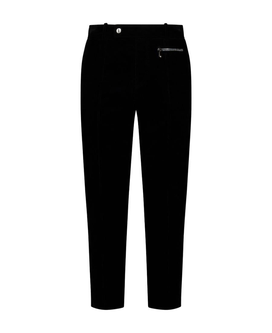 Balmain Black Zip-pocket Straight Trousers In Black