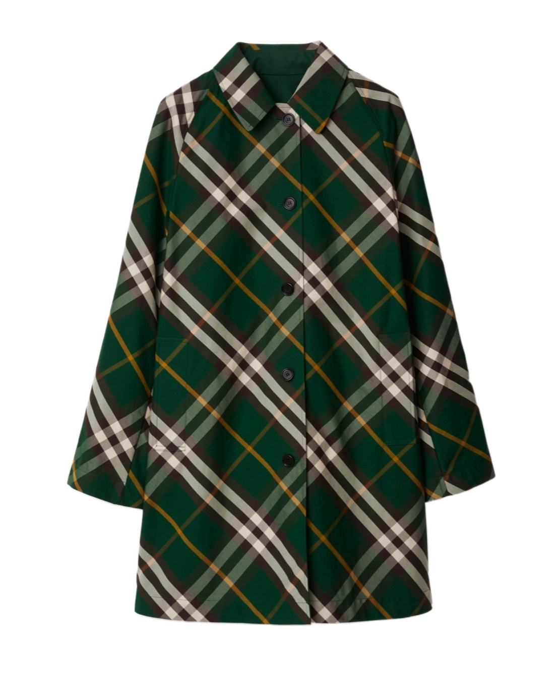 Burberry Reversible Check Car Coat In Green
