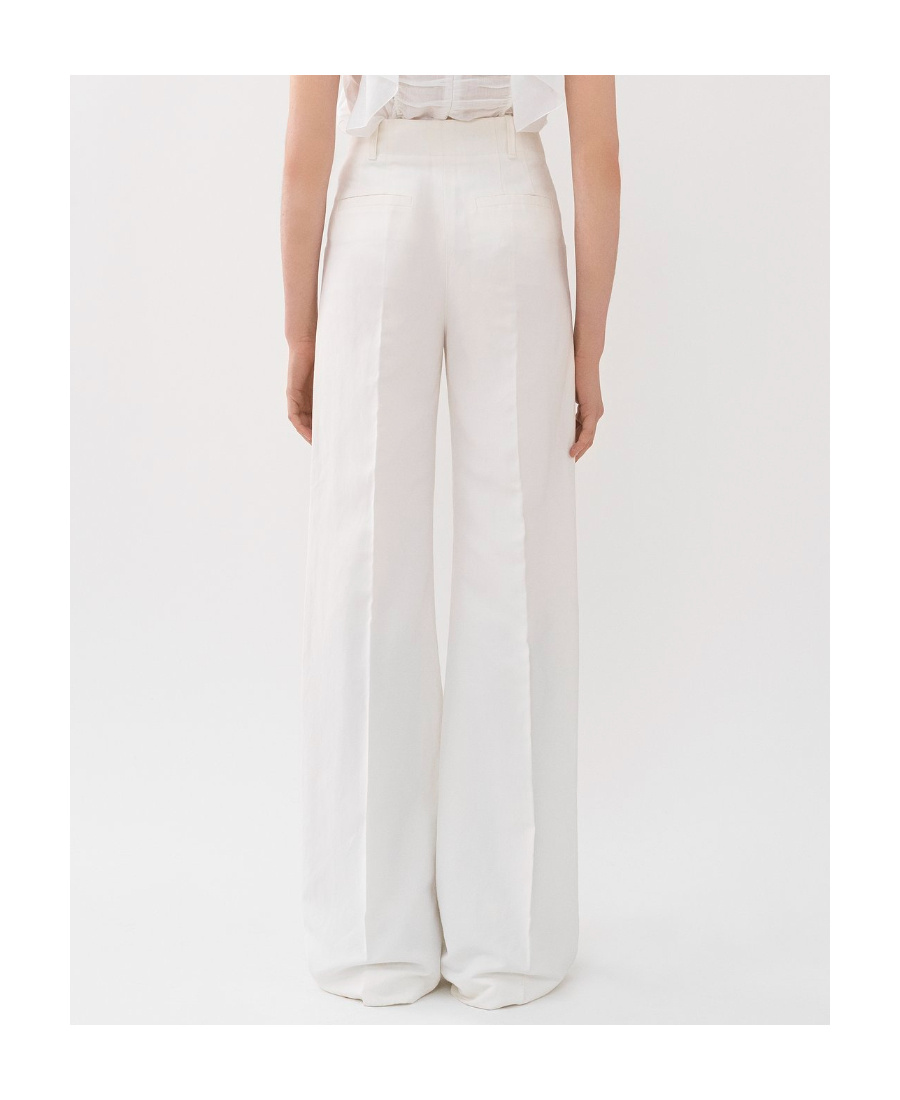 Chloé Logo Wide-legged Pants In White