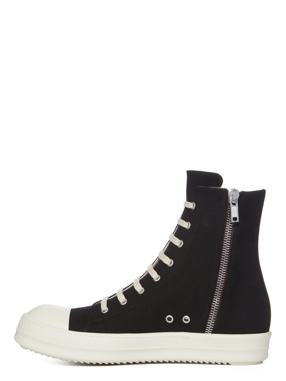 Rick Owens Drkshdw Round Toe High Top Casual Shoes In Black