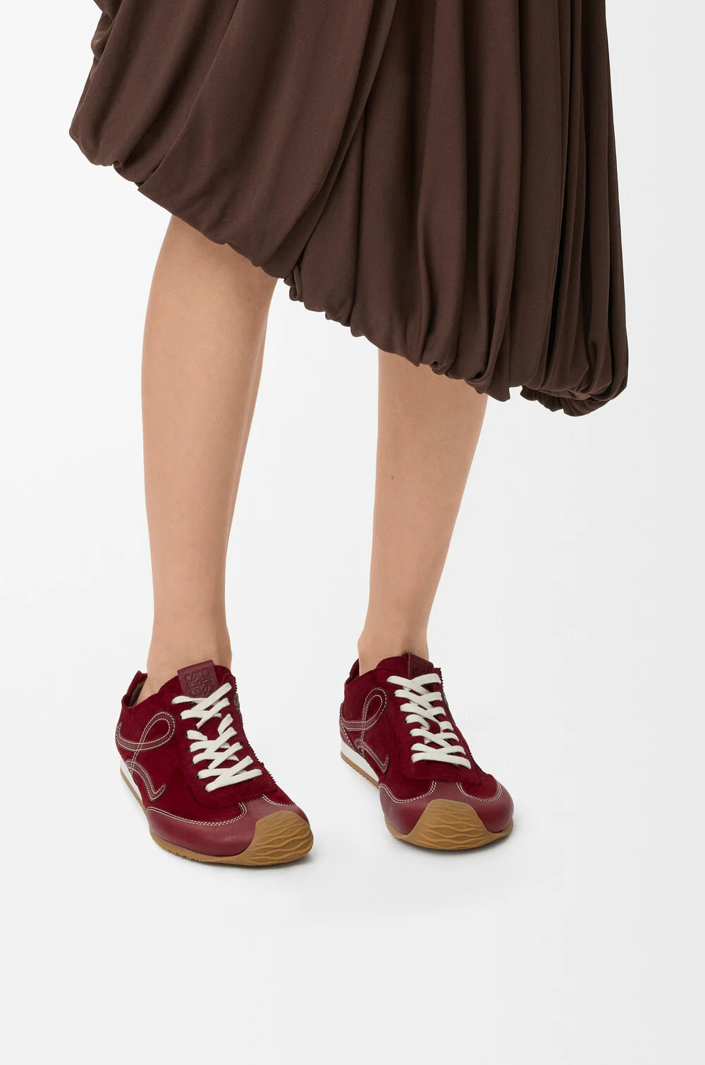 Loewe Suede Ballet Runner 2.0 Sneakers In Burgundy