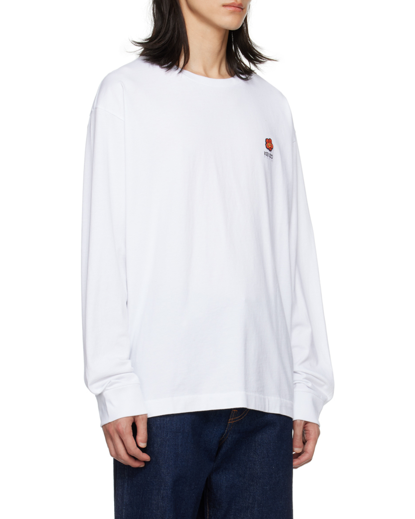 Kenzo Boke Flower Cotton Sweatshirt In White