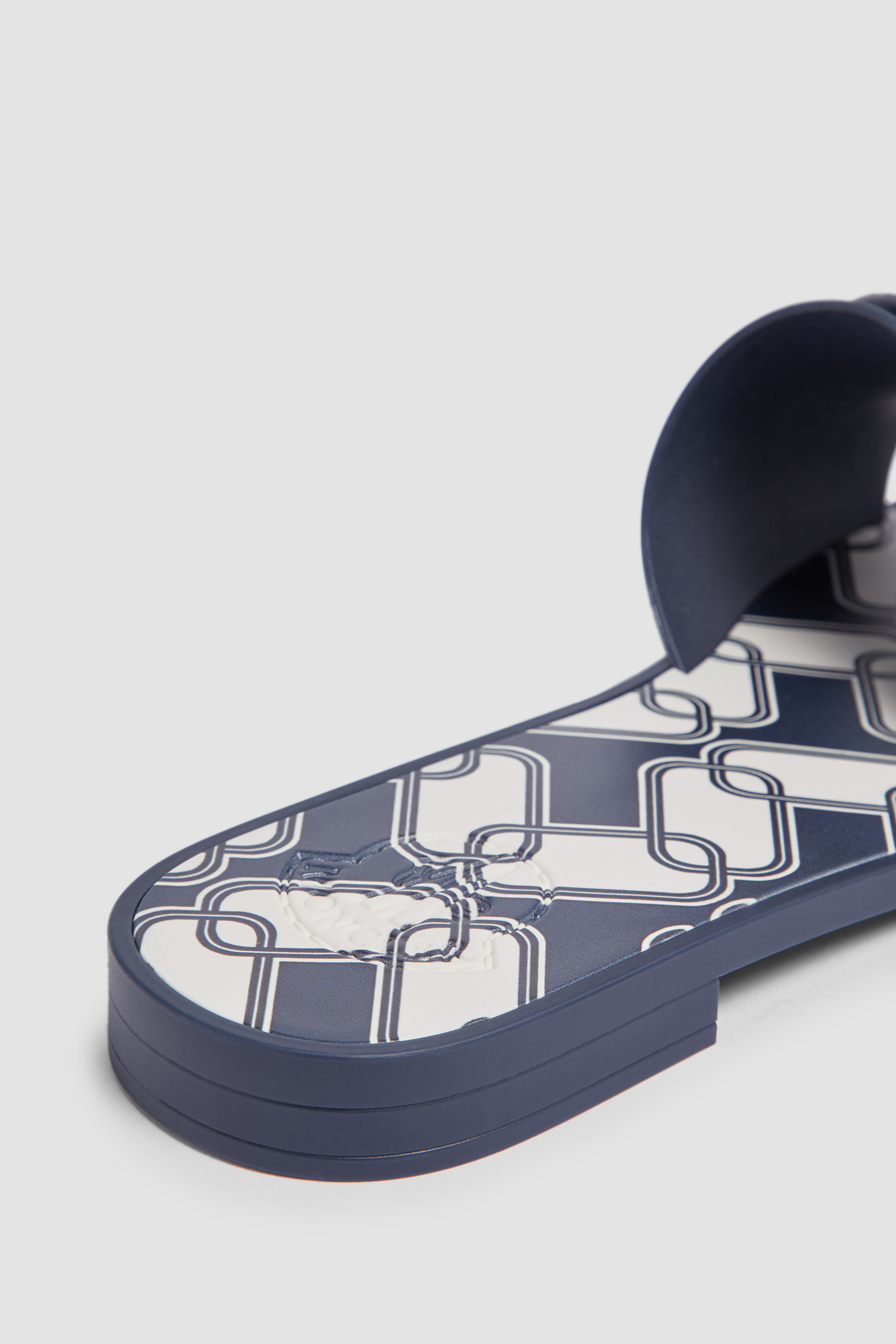 Shop Moncler Mon Sliders In Blue