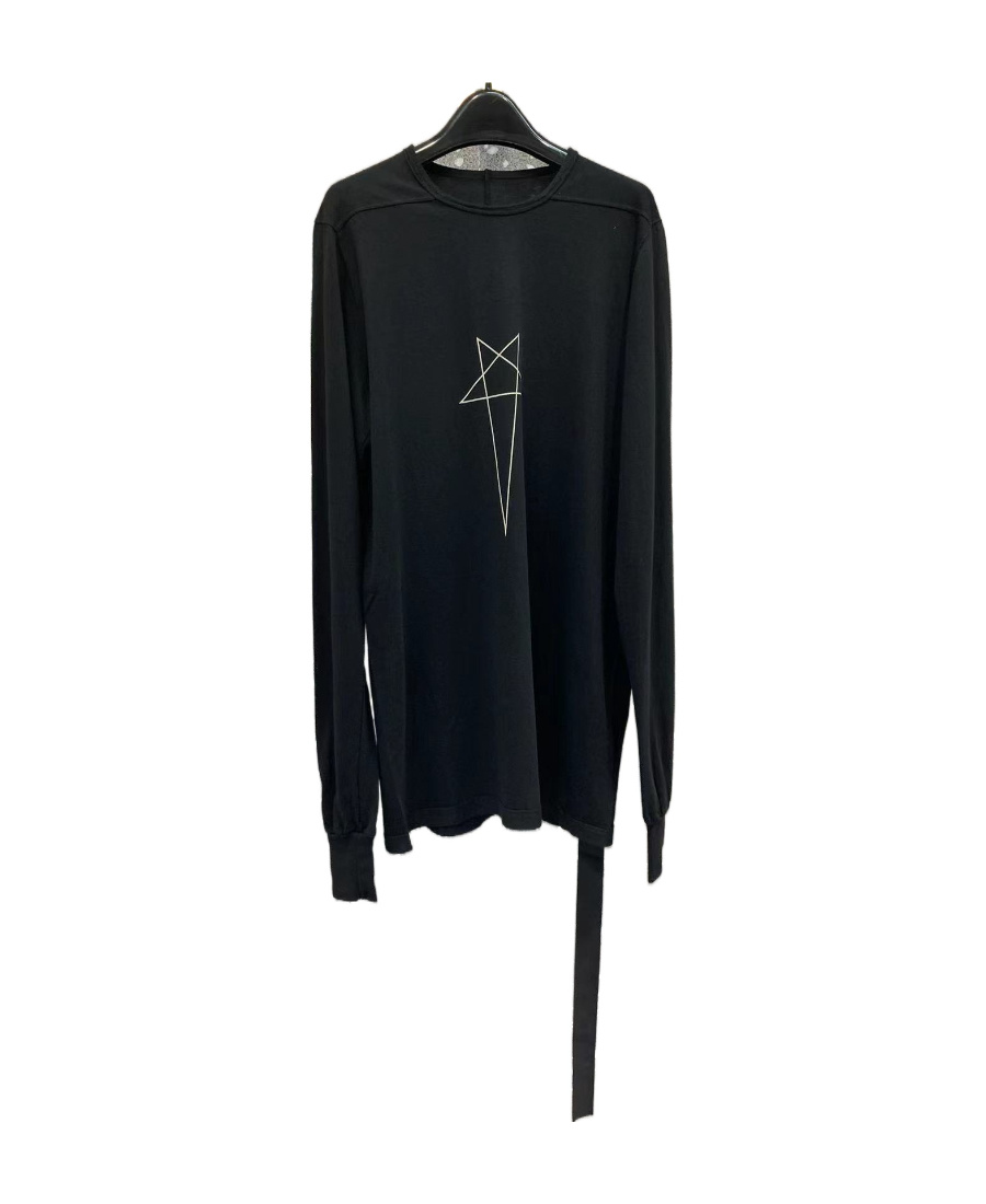 Rick Owens Pentagram Logo-print Cotton T-shirt In Black