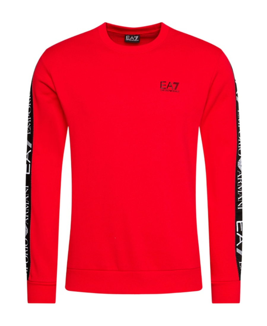 Ea7 Logo Long-sleeved Sweater In Red