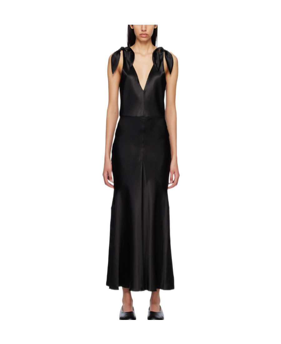 Gabriela Hearst V-neck Sleeveless Dress In Black