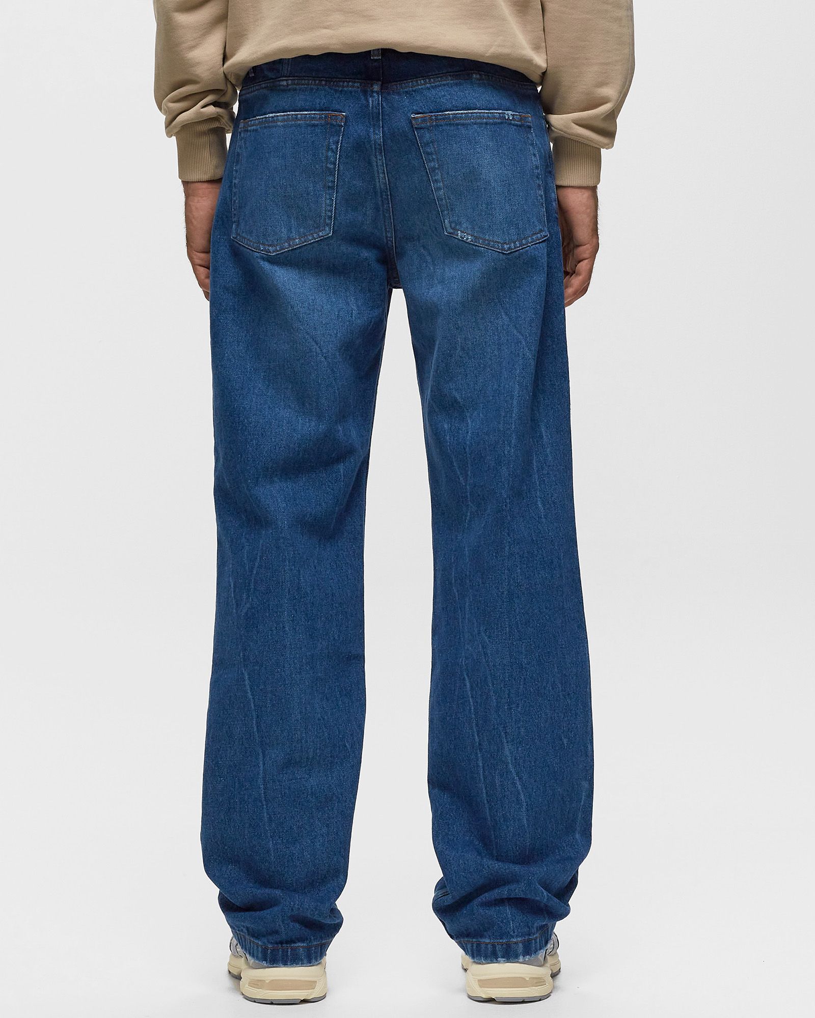 Ami Alexandre Mattiussi Ami Paris Logo Patch Used Effect Jeans In Blue