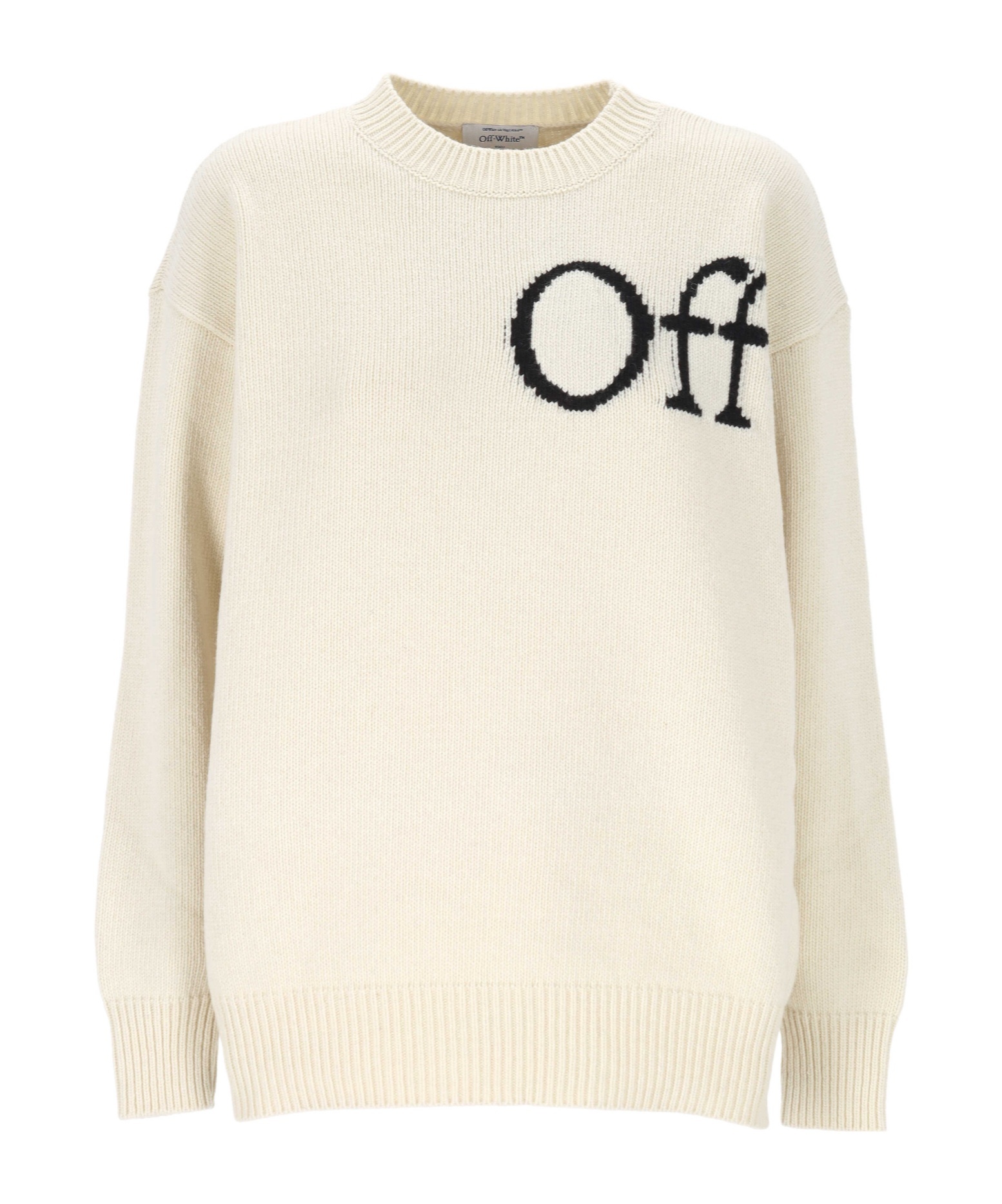Off-white Long-sleeved Sweater In Neutral