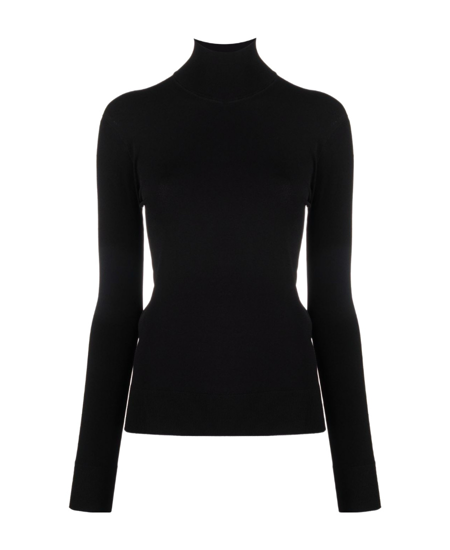 Bottega Veneta Ribbed-trim Roll-neck Top In Black