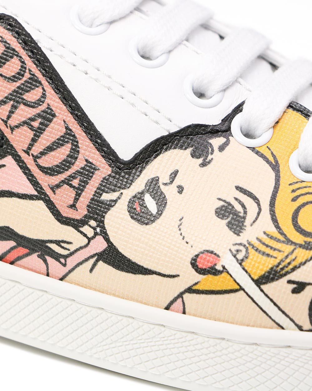 PRADA STRAP-UP PRINTED CASUAL SNEAKERS