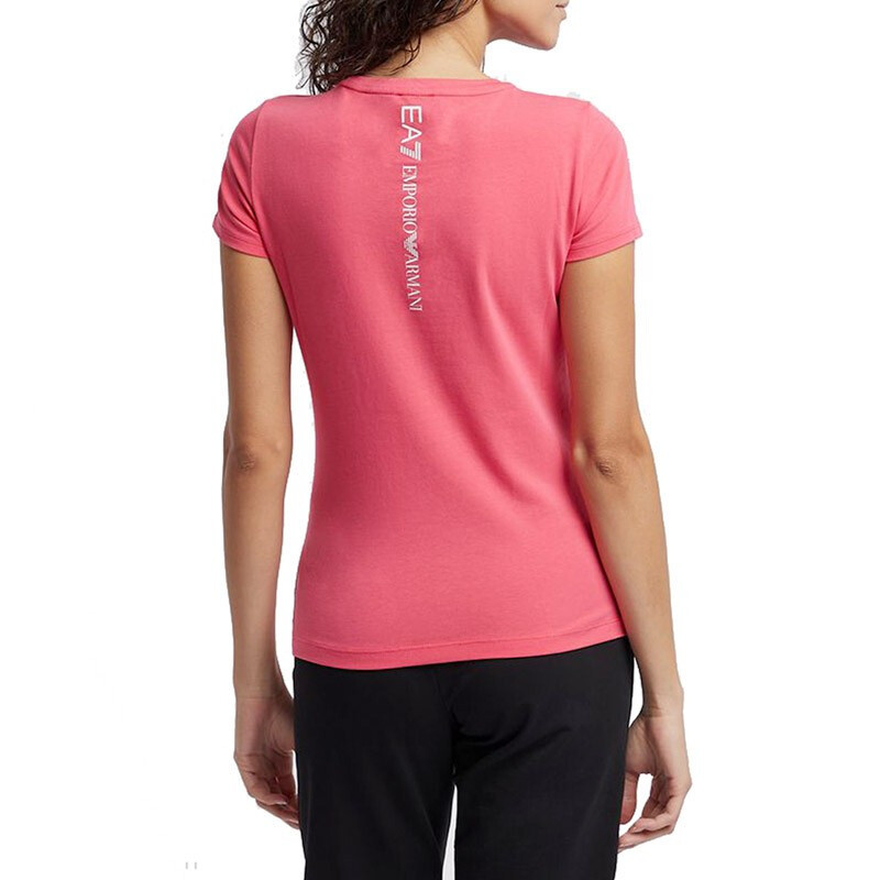 Ea7 Logo Printed T-shirt In Pink