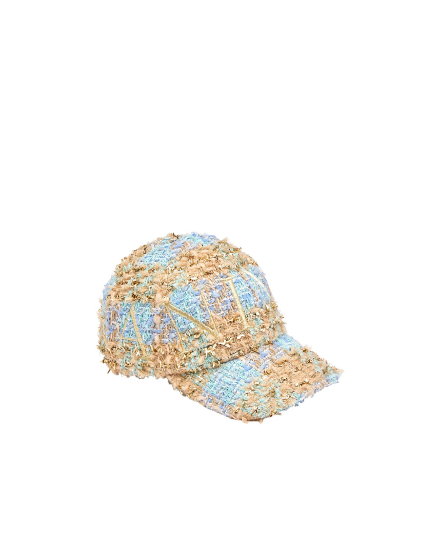 Nina Ricci Metallic-thread Tweed Cap In Nude