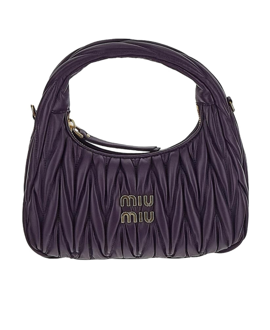 Miu Miu Mini Wander Quilted Leather Hobo Bag In Black