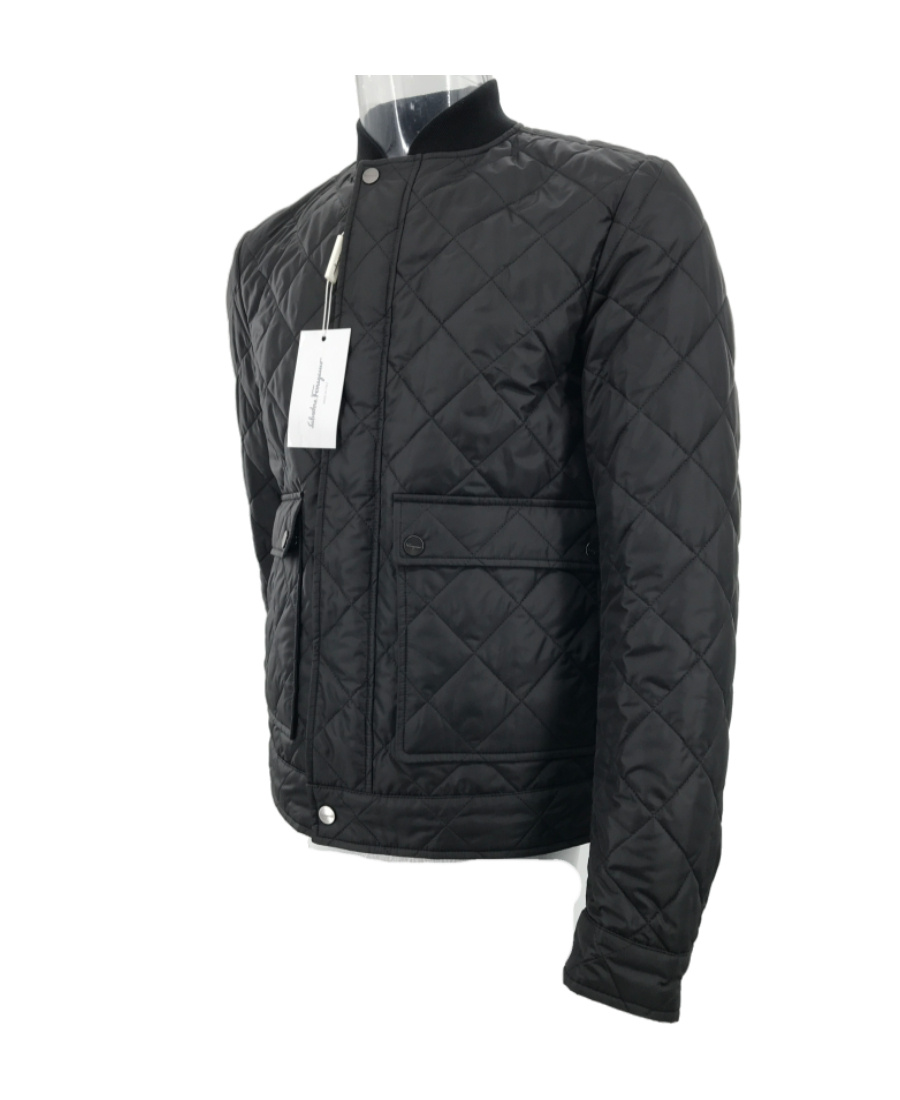 Ferragamo Diamond Quilted Quilted Cotton Suit In Black