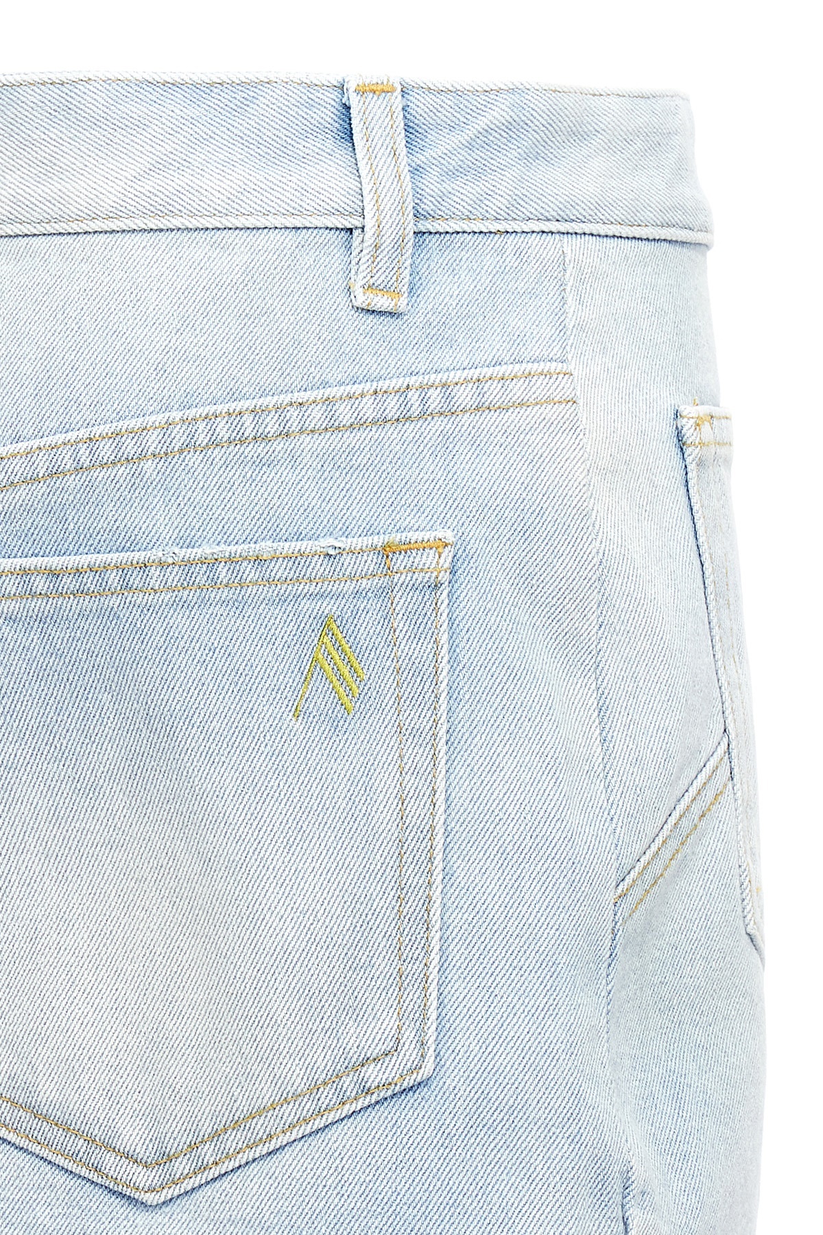 Attico Sky Blue Abra Mini Denim Skirt In White