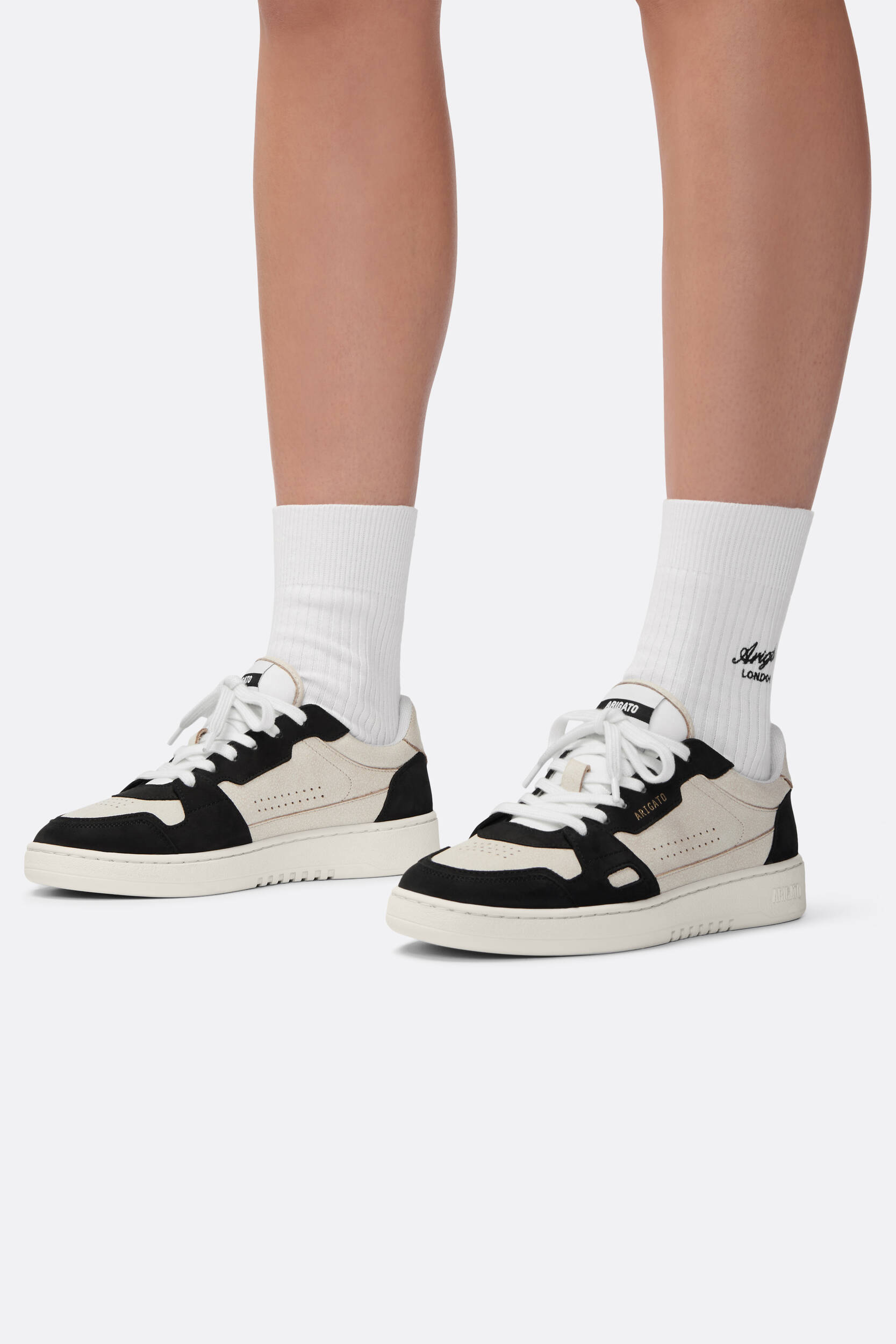 Axel Arigato White Black Round Toe Sneakers In White