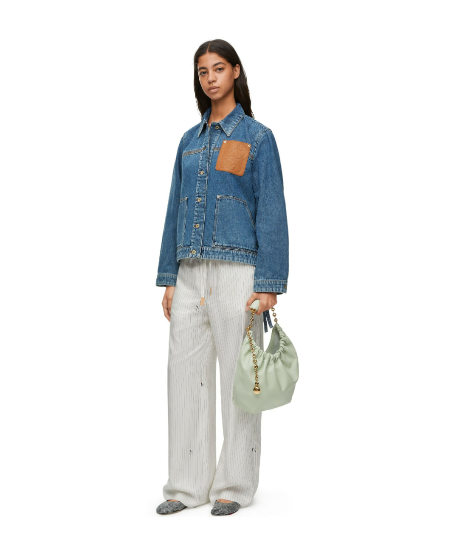 Loewe Womens Jeans Blue Workwear Cotton And Linen-blend Jacket In Blue