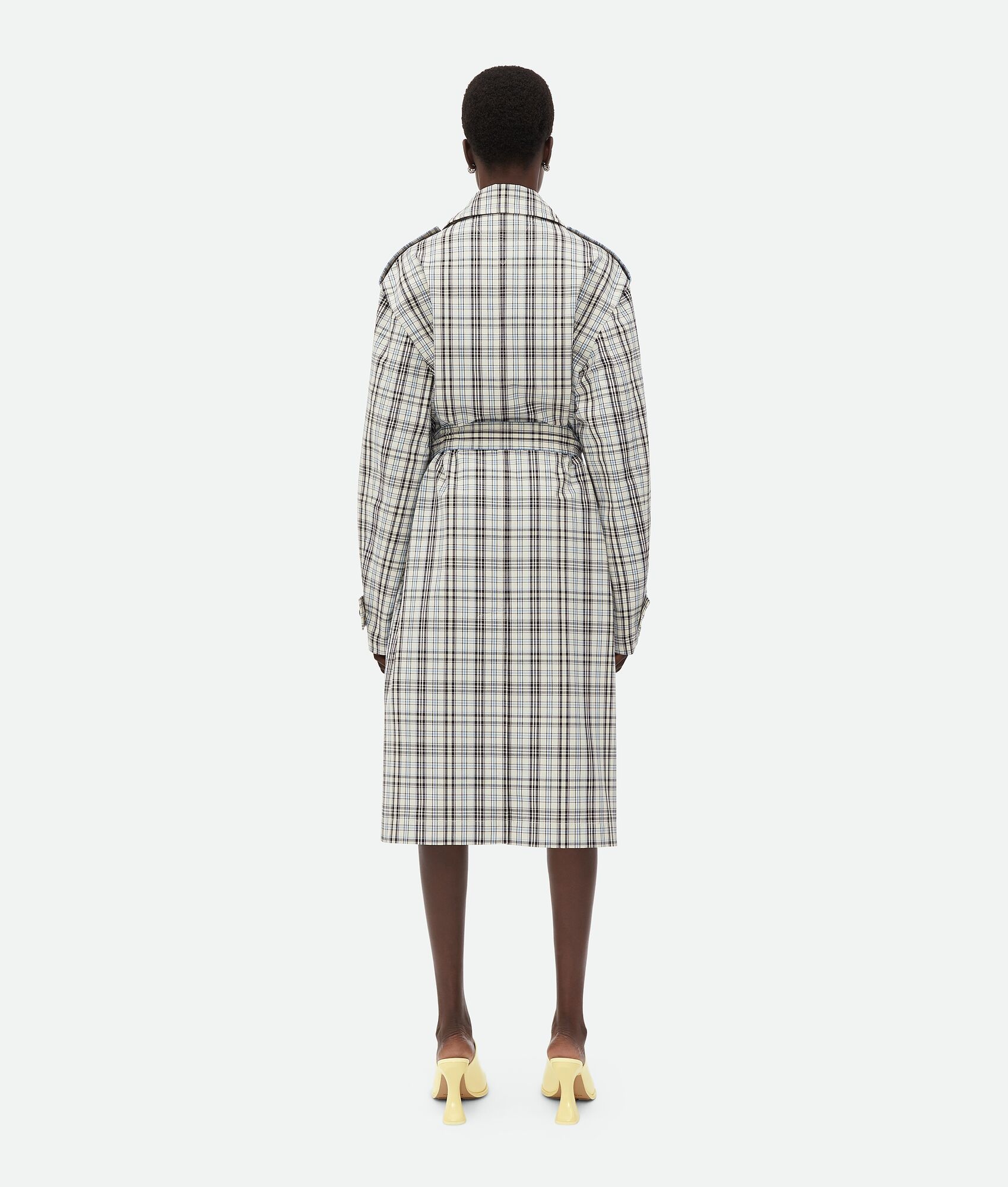 BOTTEGA VENETA CHECKED COTTON TRENCH COAT