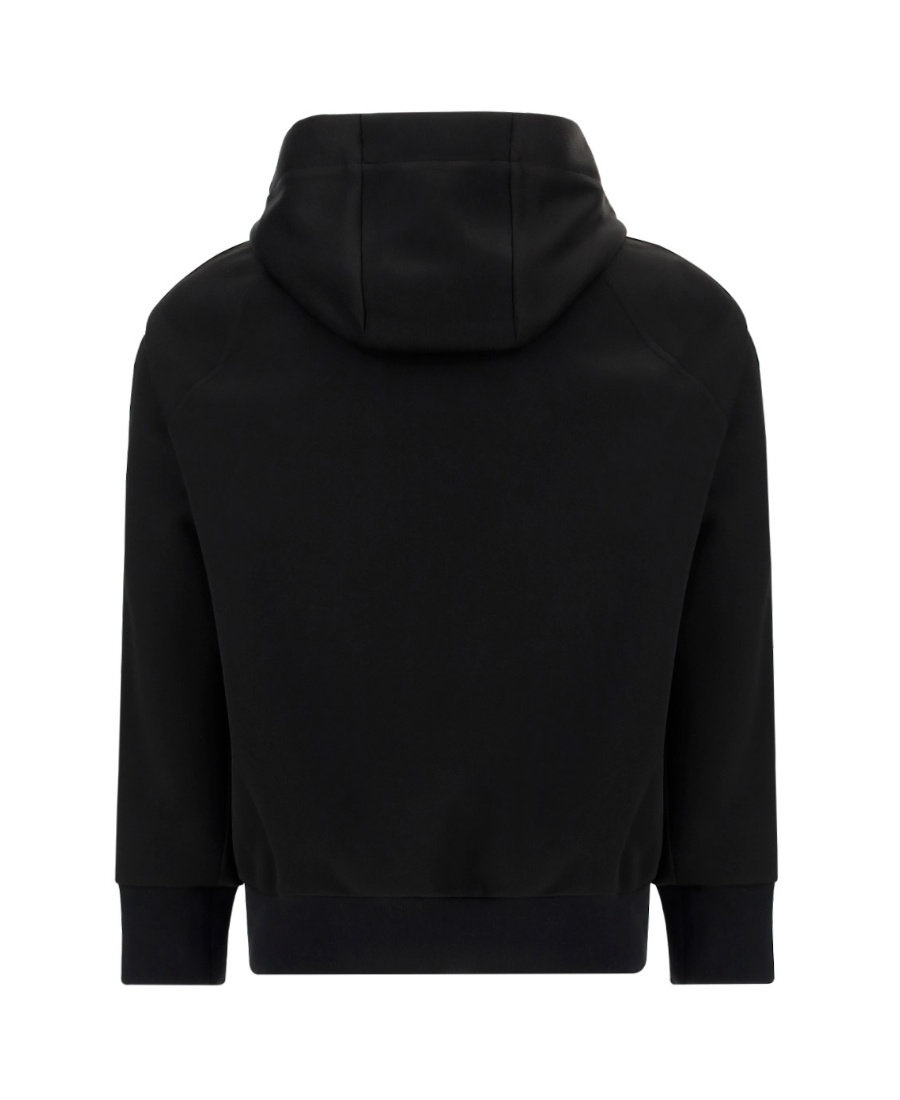 Fendi Logo-tape Zip-fastening Hoodie In Black