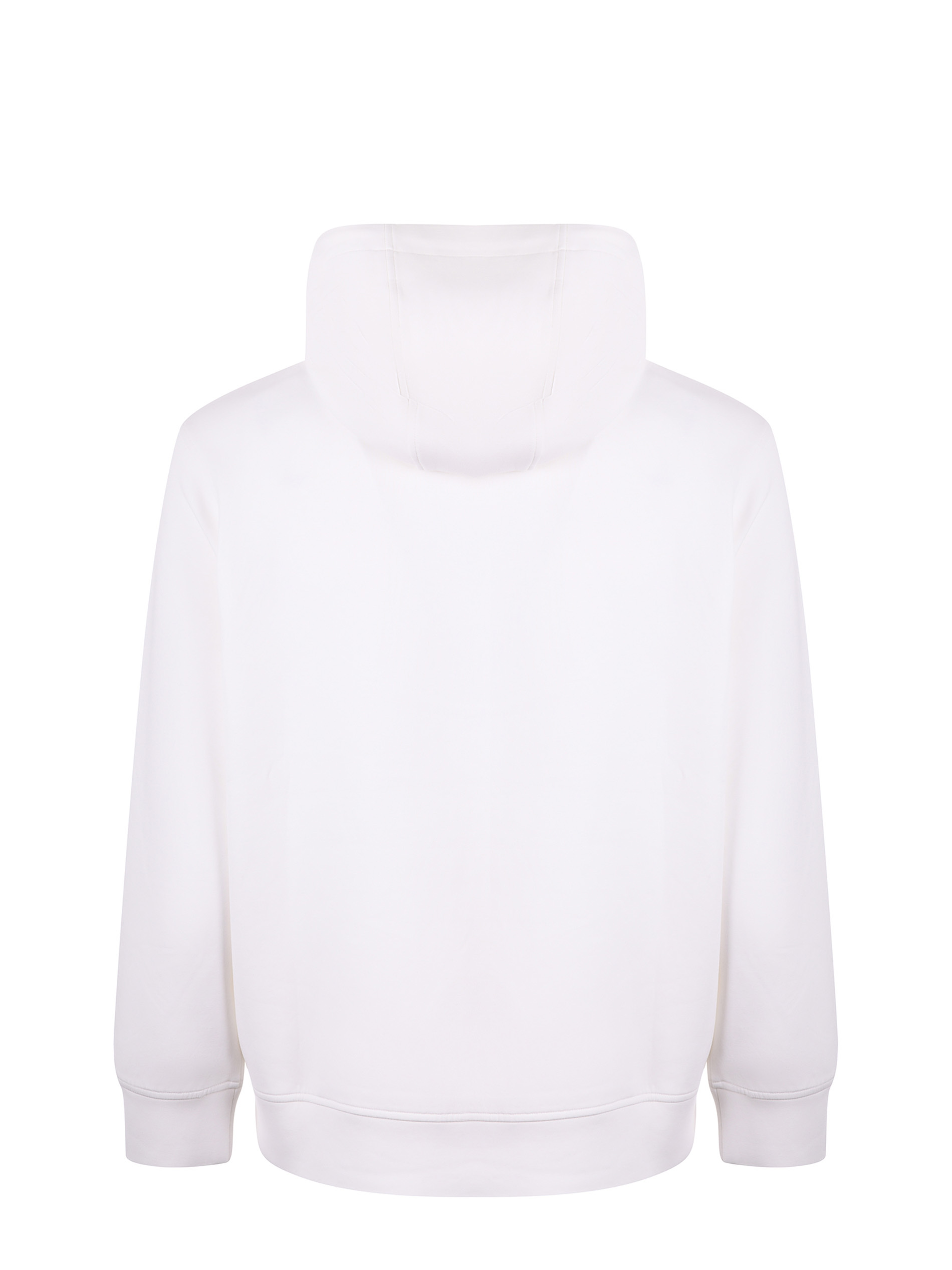 Emporio Armani Logo Patch Drawstring Hoodie In White