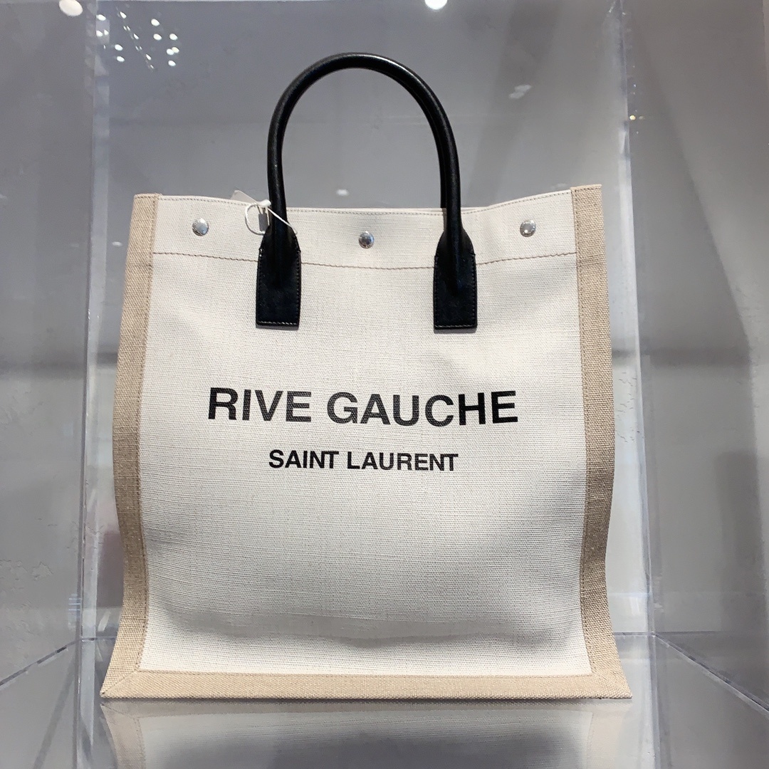 Saint Laurent Logo-print Tote Bag In White
