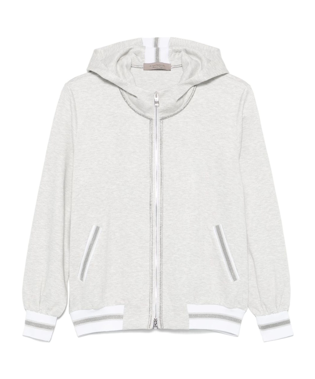 D Exterior Dexterior Lightweight Zip-up Hoodie With Ribbed Cuffs