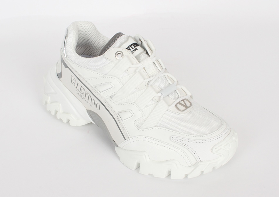 Valentino Climbers Mesh Sneakers In White