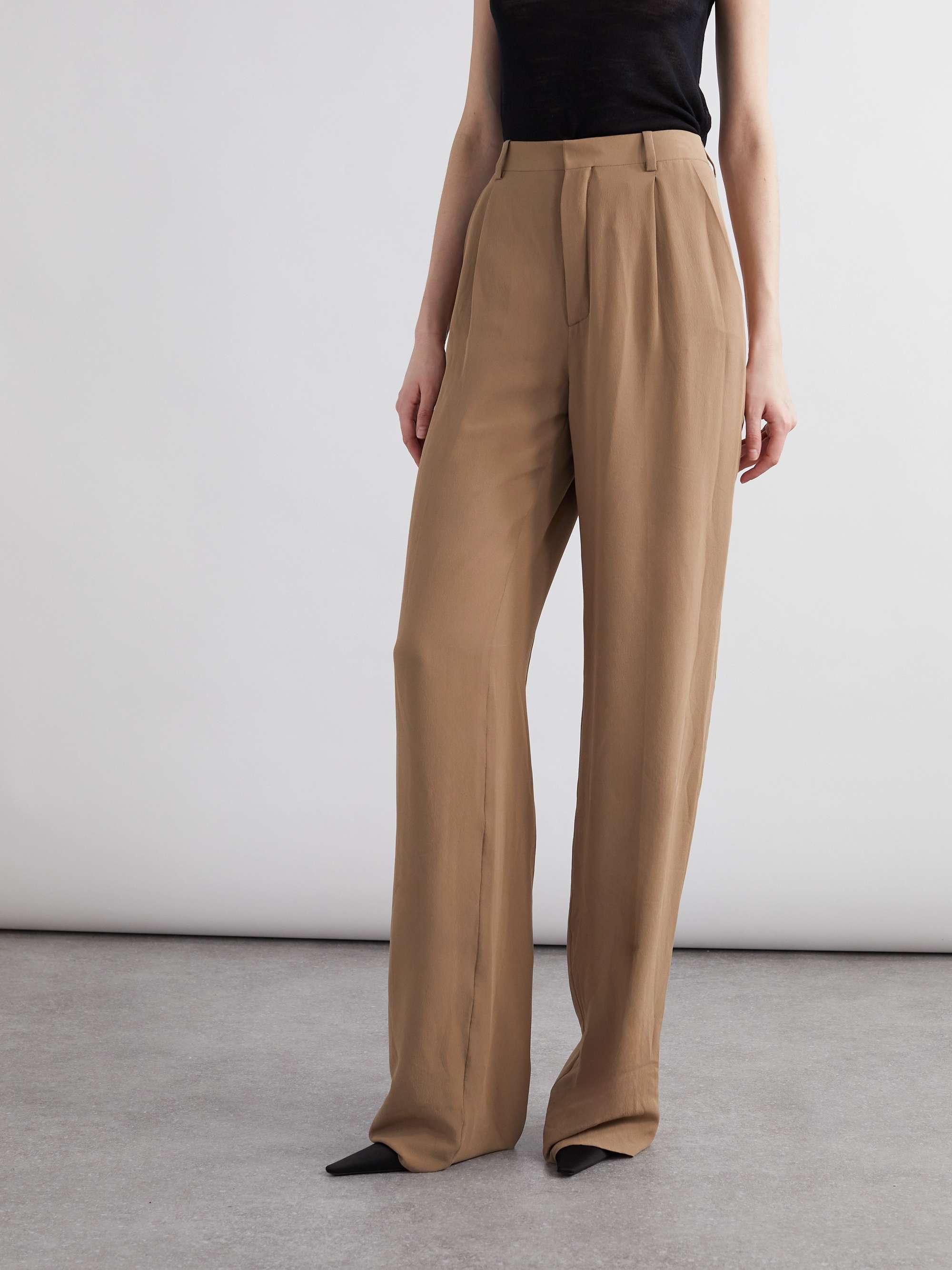 Saint Laurent Trousers In Brown