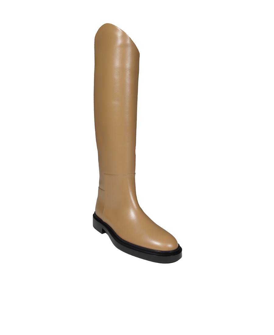 Jil Sander Almond-toe Knee-length Boots In Brown