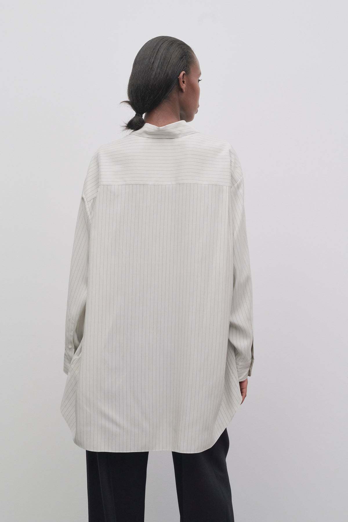Shop The Row Striped Long-sleeved Shirt In White
