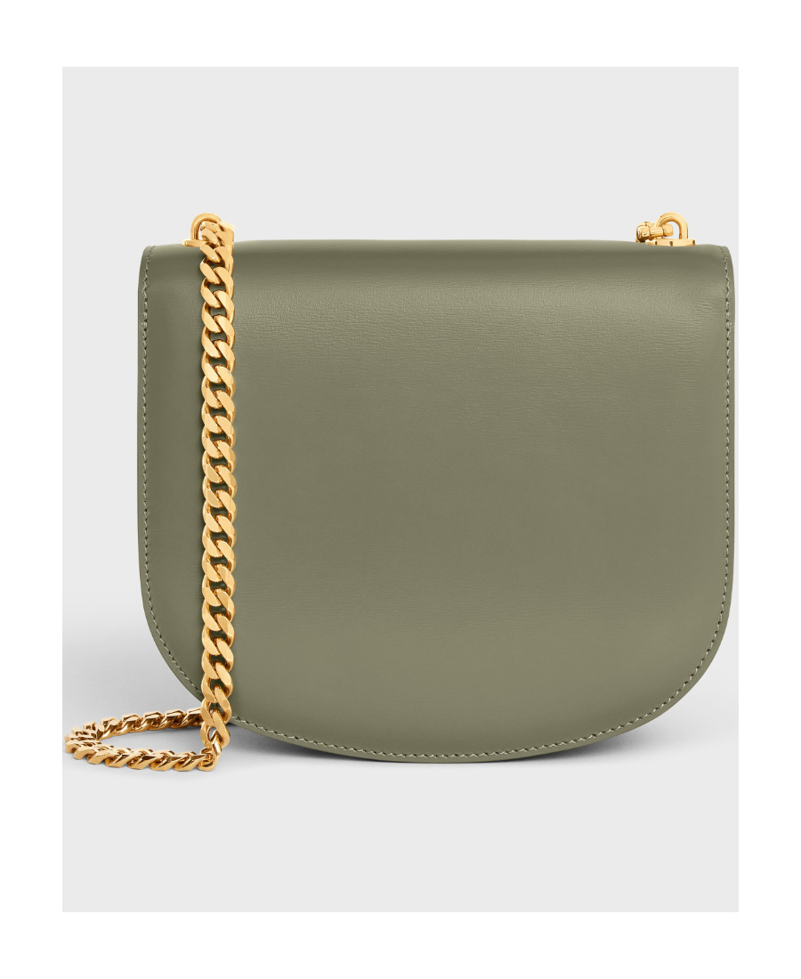 Shop Celine Besace Clea Chain Shoulder Bag In Green