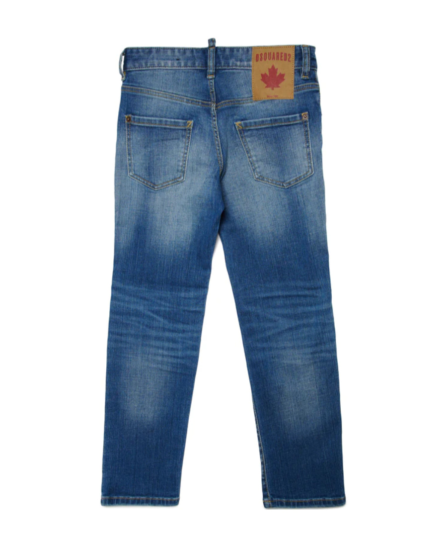 Dsquared2 Logo Logo Jeans In Blue