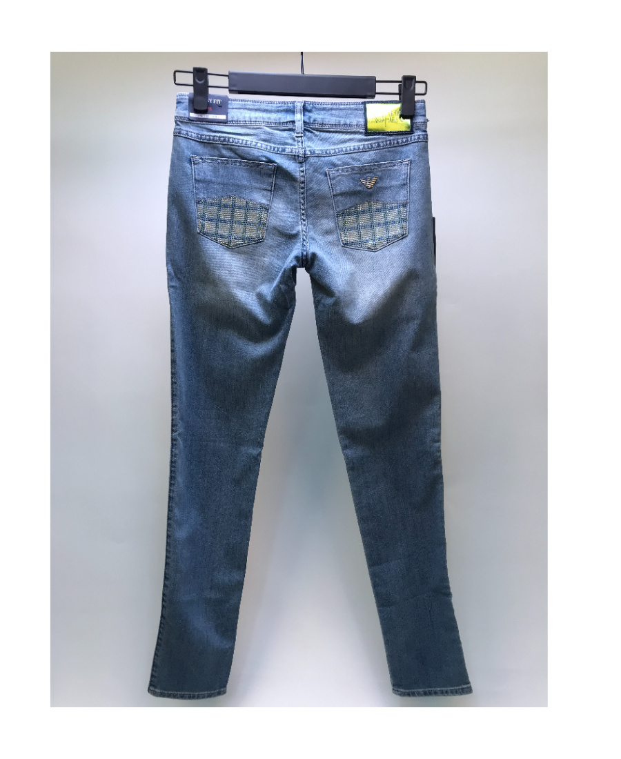 Shop Armani Jeans Logo Details Jeans In Blue