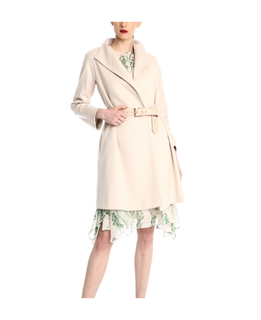 Max Mara Trumpet-shaped Coat In Nude